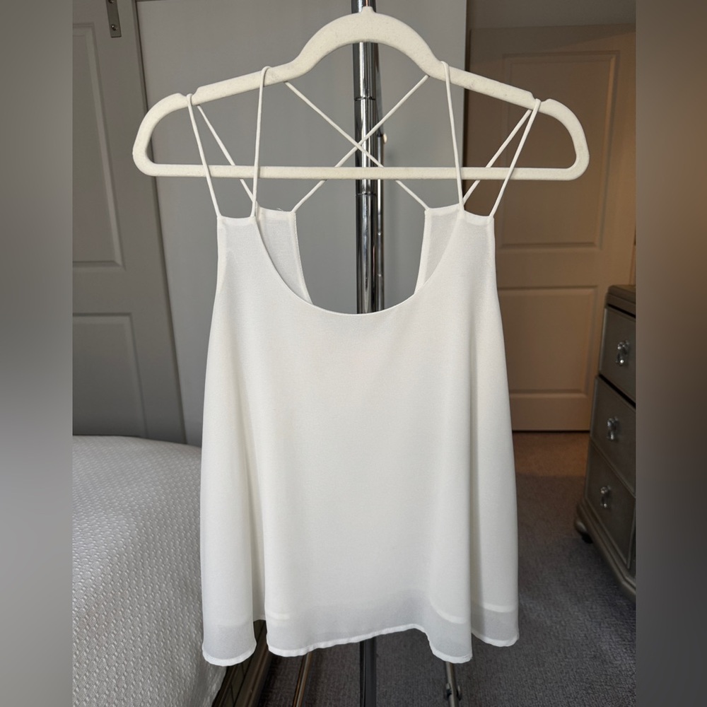 White Camisole Blouse Sleeveless top Size Medium